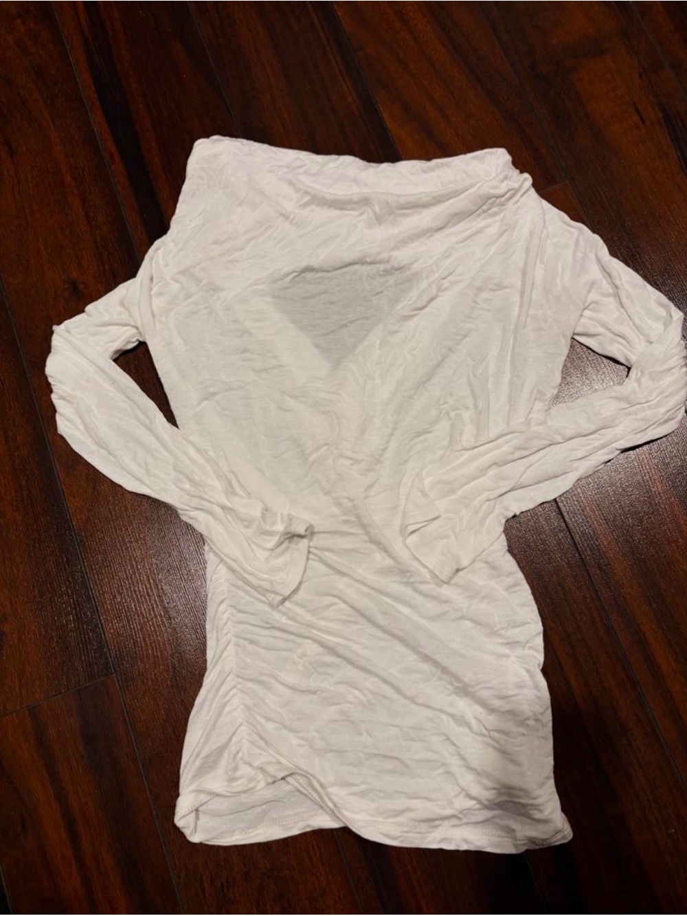 Women’s White Back Less Long Sleeve Slim